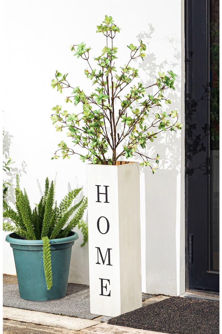 Double Sided Solid Wood Boxed "WELCOME HOME" Porch Sign, Alternate, color, White