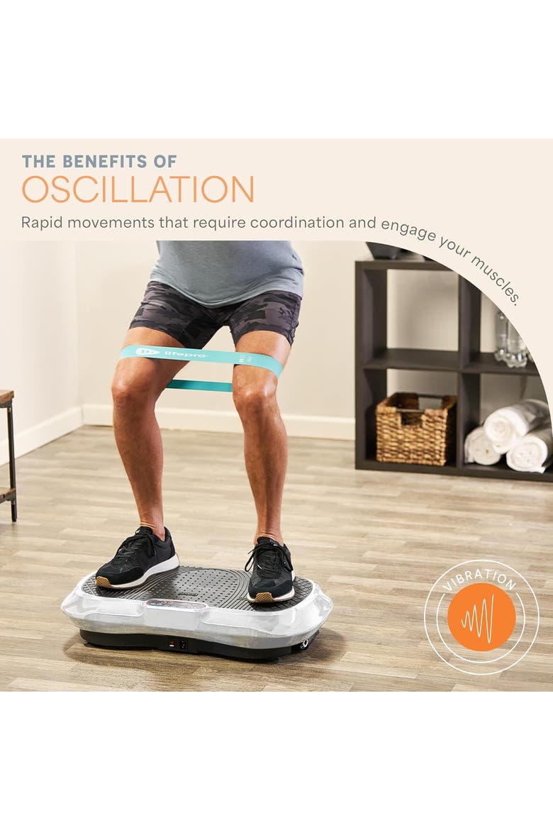 Waver Vibration Plate Exercise Machine Whole Body Vibrating Platform, Alternate, color, White
