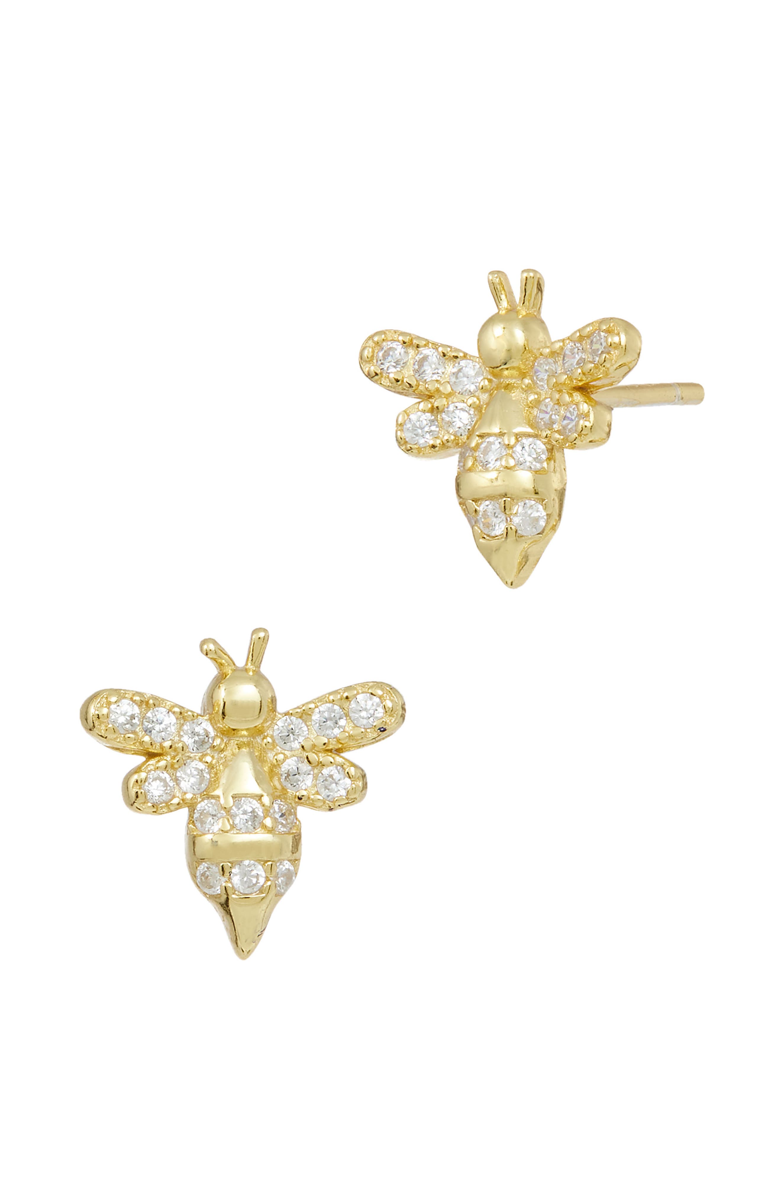 SAVVY CIE JEWELS CZ Mini Bee Stud Earrings