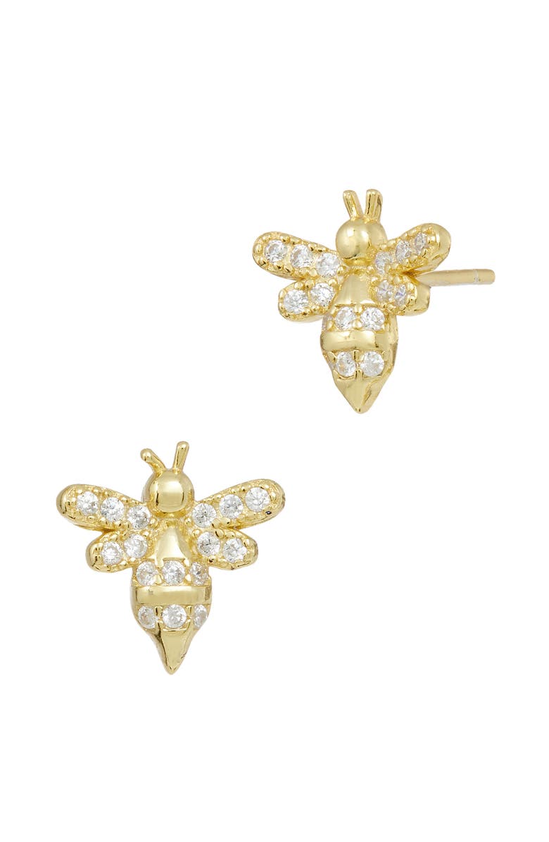 SAVVY CIE JEWELS CZ Mini Bee Stud Earrings, Main, color, Gold