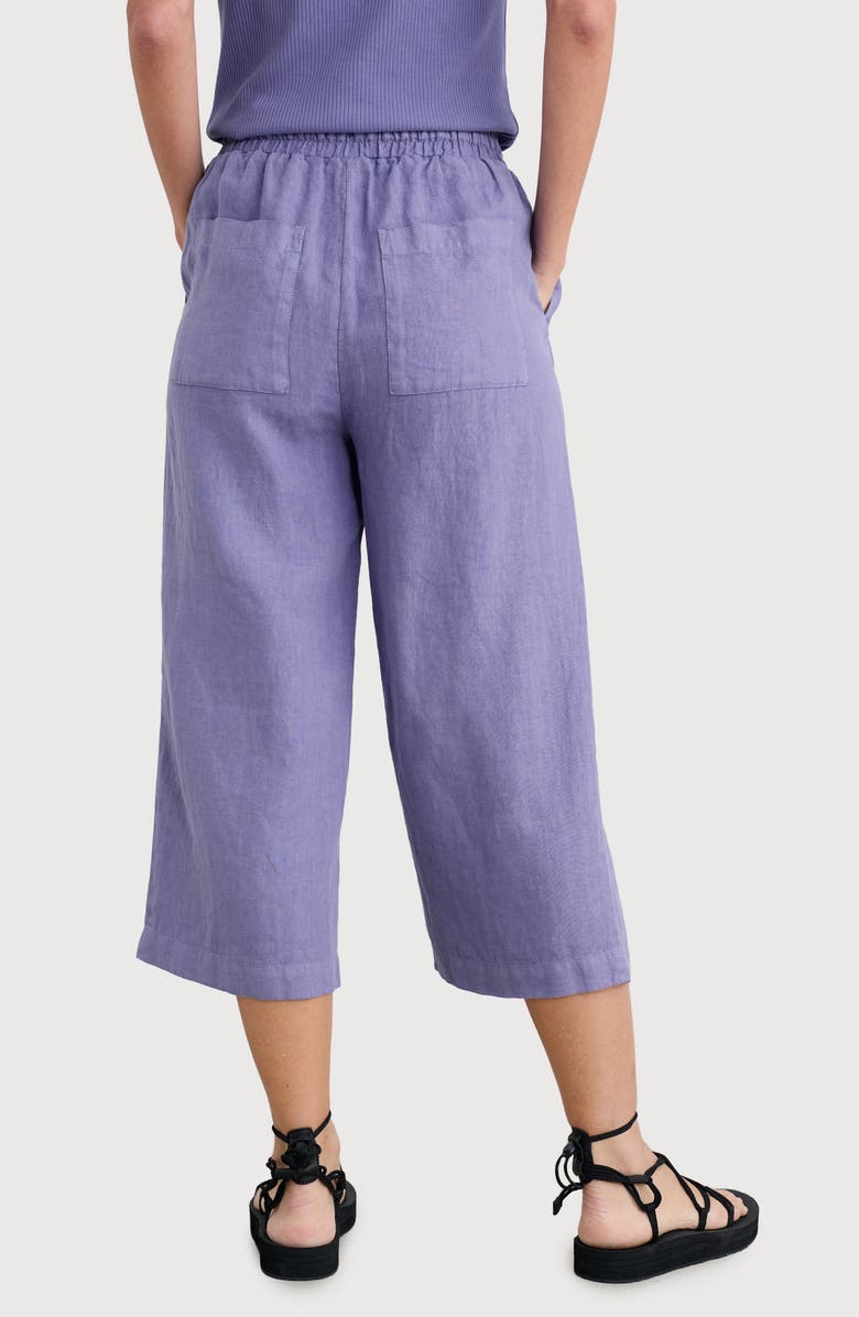 Seasalt Cornwall Tide Flow Crop Linen Pants, Alternate, color, Bilberry
