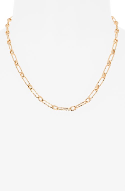 Nordstrom Rack Textured Paperclip Chain Necklace In Gold