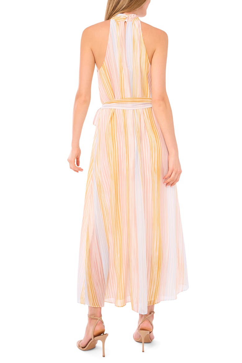 Belted Halter Neck Maxi Dress, Alternate, color, NEW IVORY
