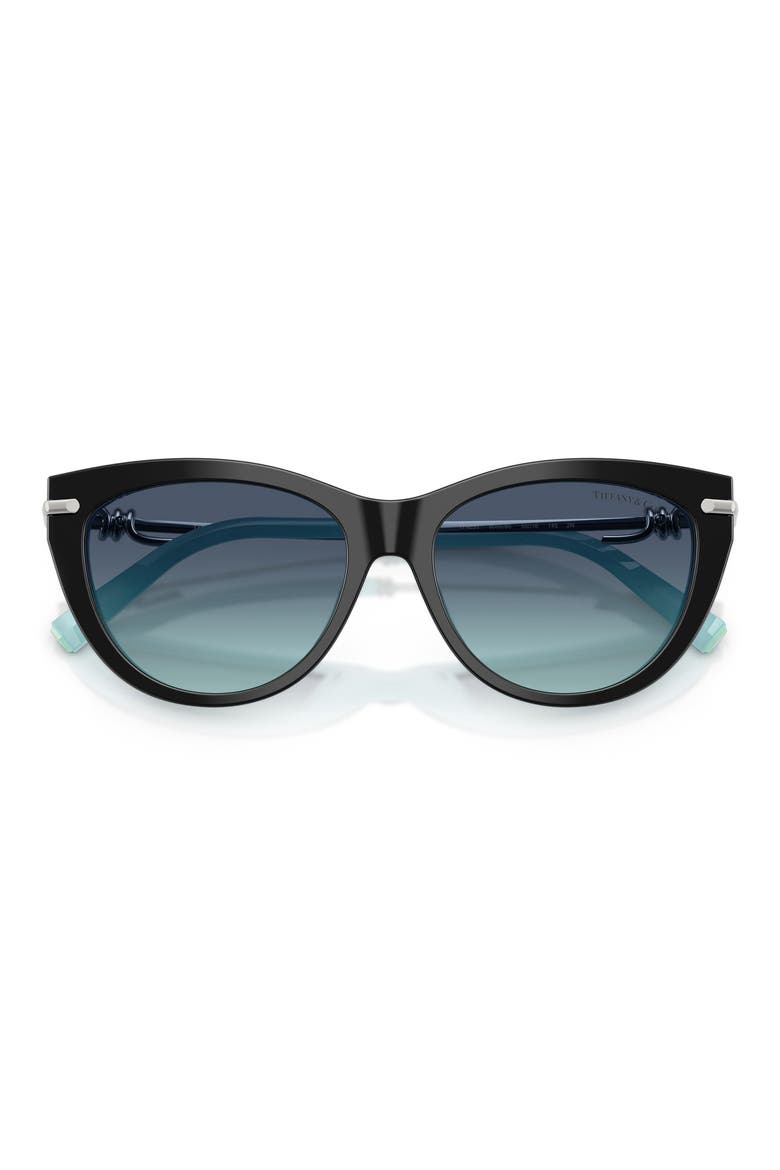 55mm Cat Eye Sunglasses, Alternate, color, BLACK ON TIFFANY BLUE / AZURE