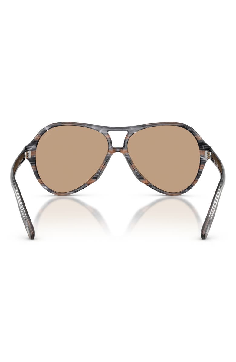 DIESEL<sup>®</sup> 57mm Pilot Sunglasses, Alternate, color, Striated Grey / Light Brown
