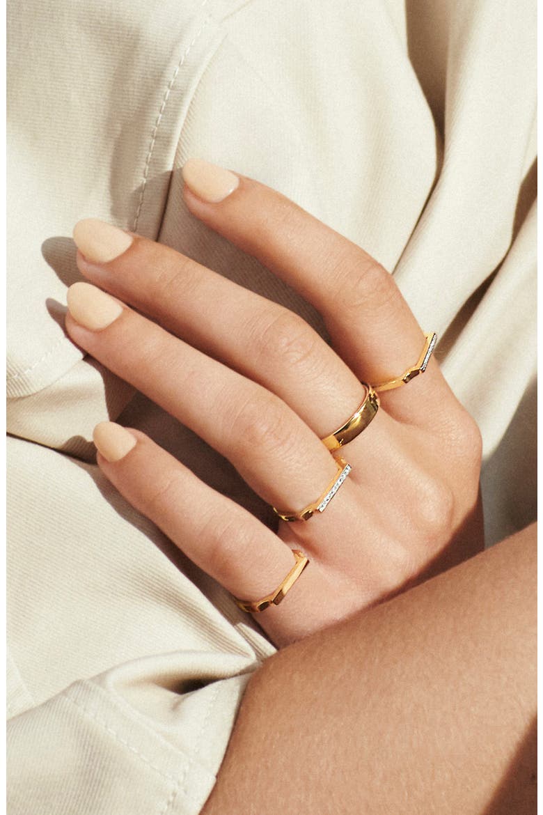 Signature Thin Diamond Ring, Alternate, color, GOLD/ DIAMONDS
