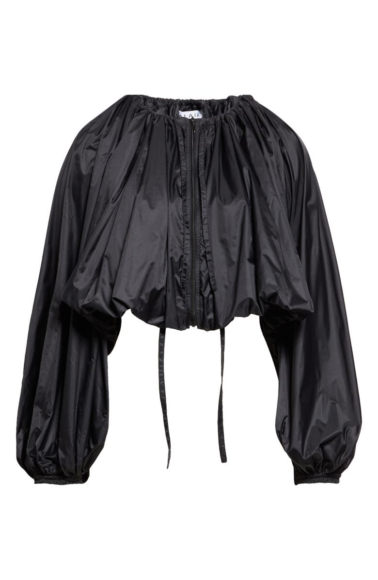Alaïa Balloon Crop Taffeta Jacket, Main, color, 