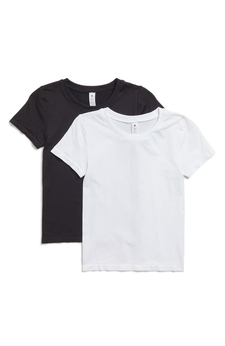 YOGALICIOUS Miranda 2-Pack Fitted Crewneck T-Shirts, Main, color, 