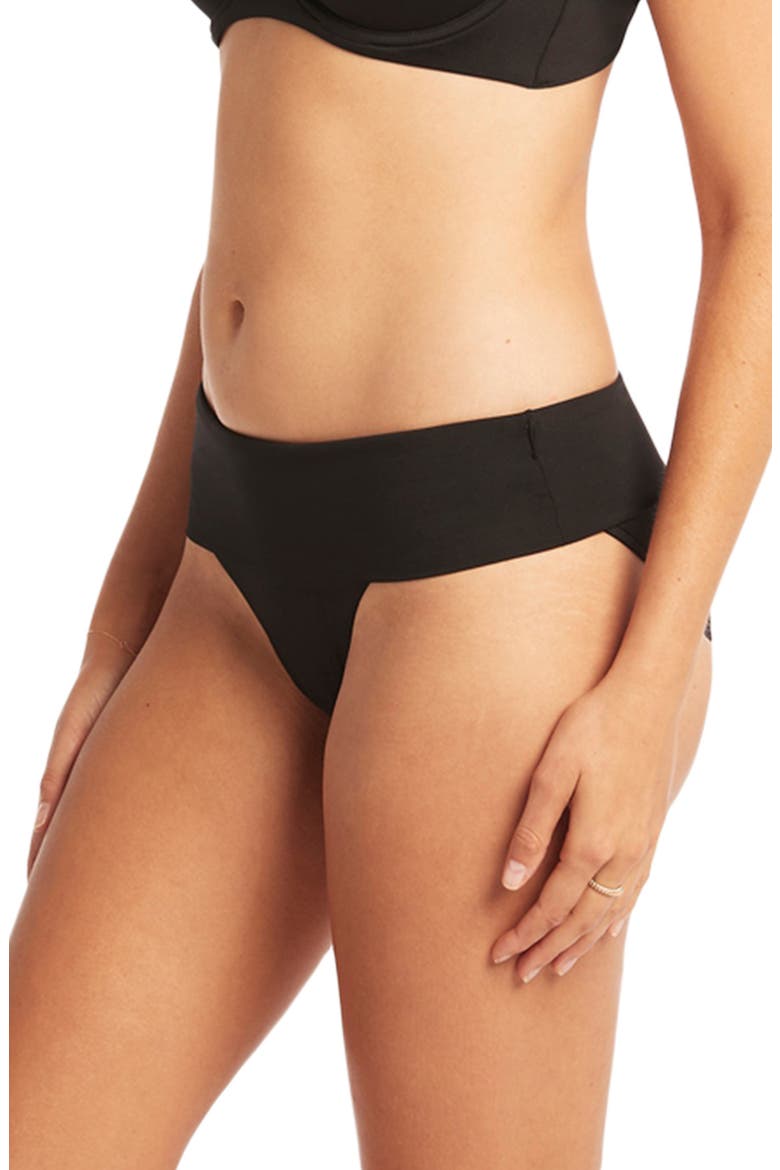 Essential Roll Band Bikini Bottoms, Alternate, color, BLACK