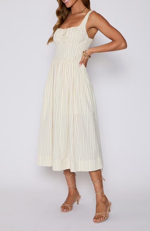 Vici Collection Callie Fit & Flare Milkmaid Sundress In White