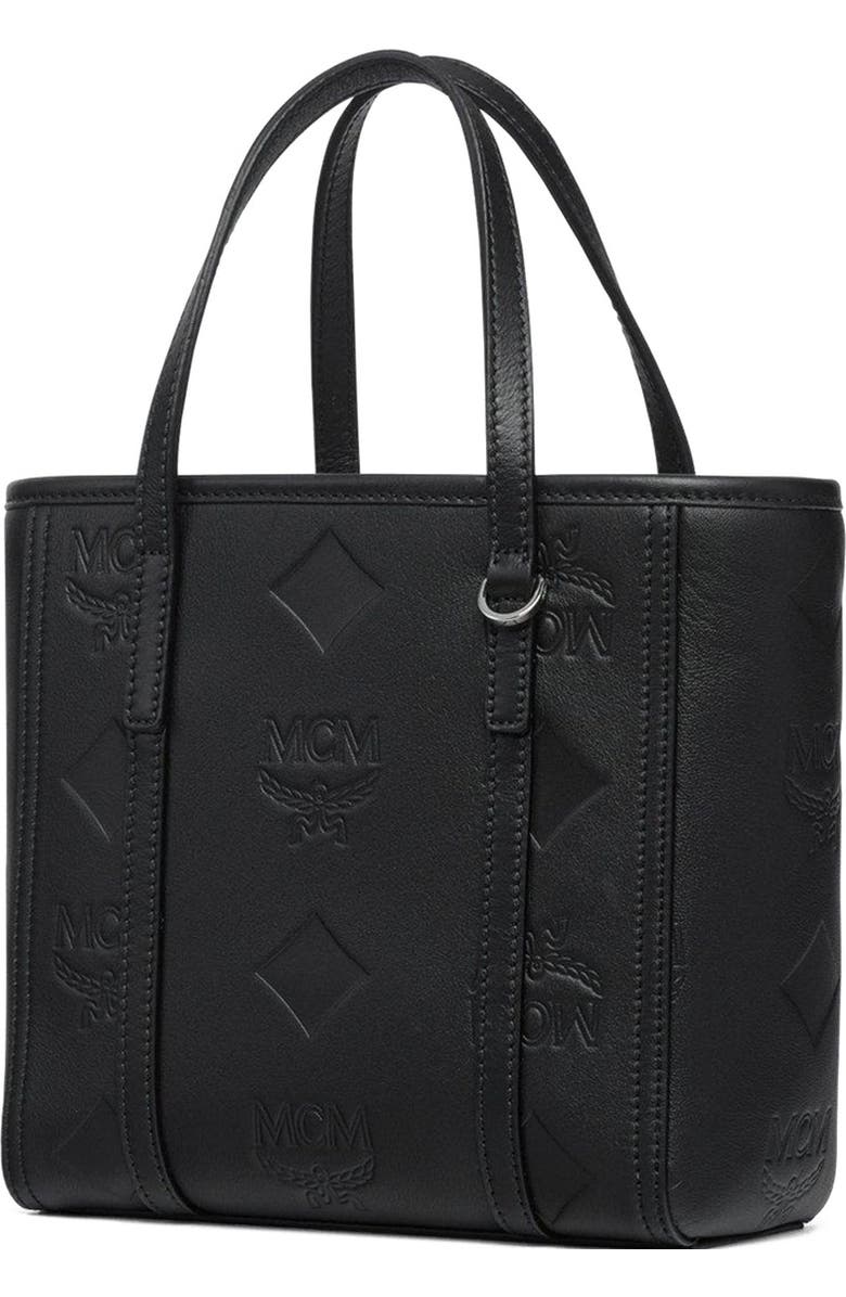 MCM Mini Toni Top-Zip Shopper in Maxi Monogram Leather, Alternate, color, Black