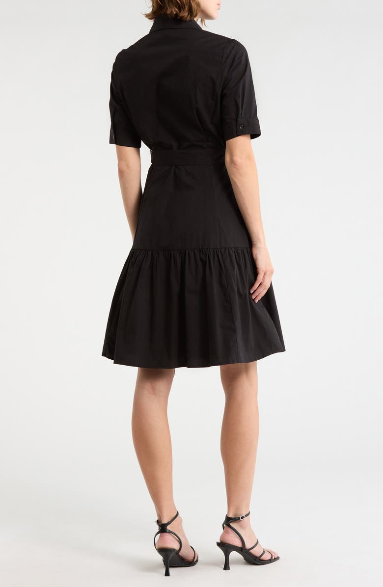 Calvin Klein Short Sleeve Cotton Shirtdress, Alternate, color, Black
