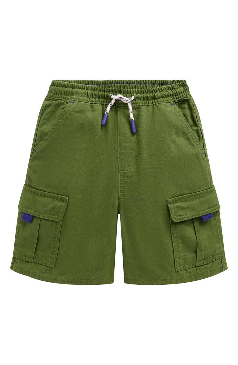 Mini Boden Kids' Cotton Cargo Shorts, Main, color, Broccoli Green