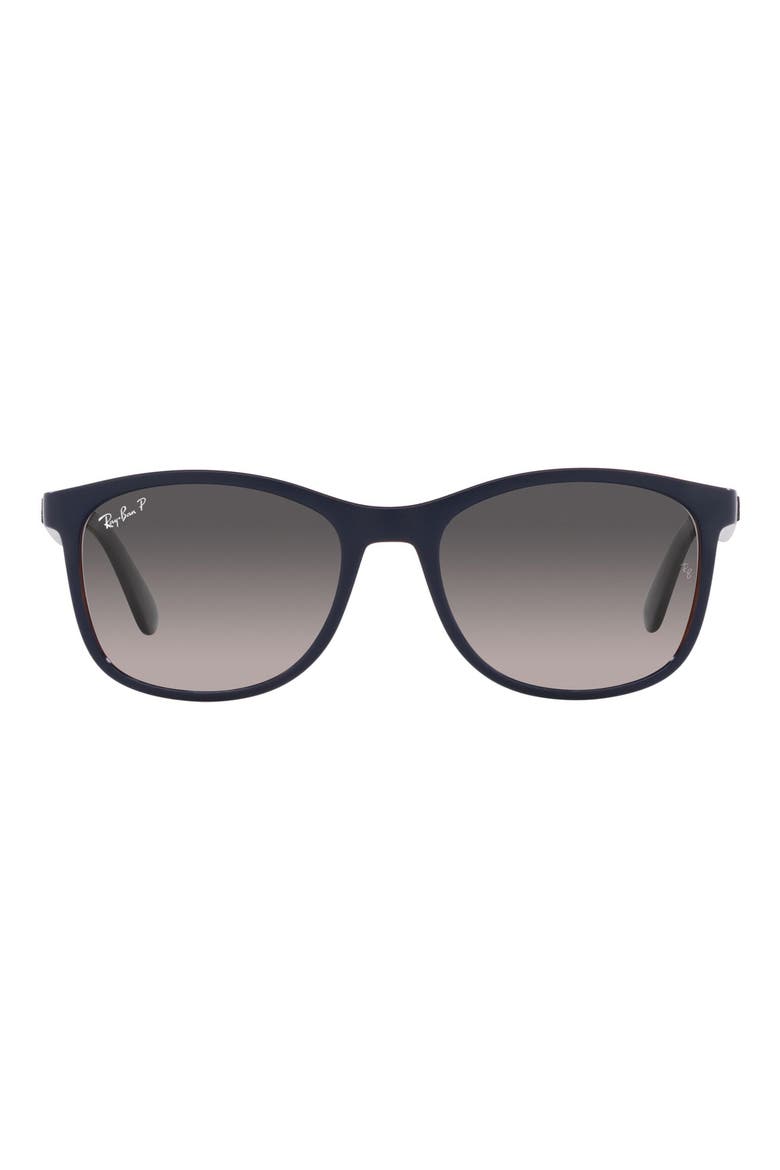 56mm Polarized Square Sunglasses, Main, color, MATTE BLUE