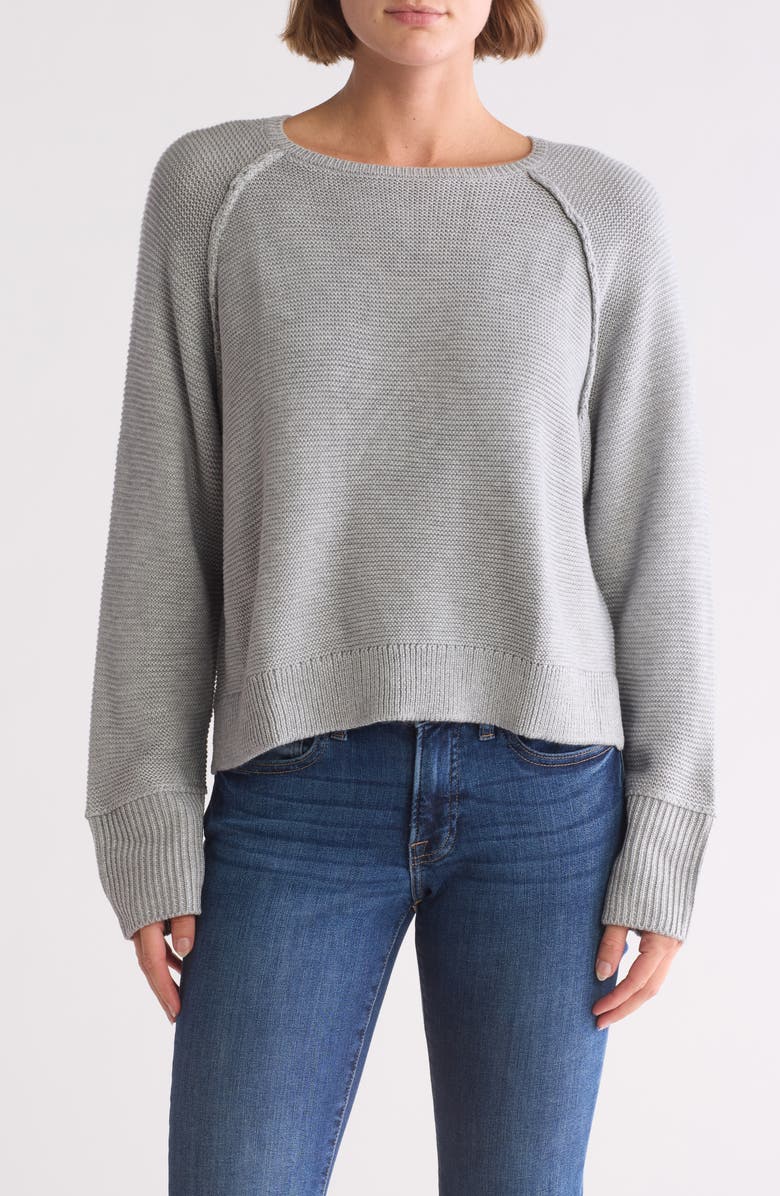 Adrianna Papell Exposed Seam Sweater, Main, color, Heather Grey