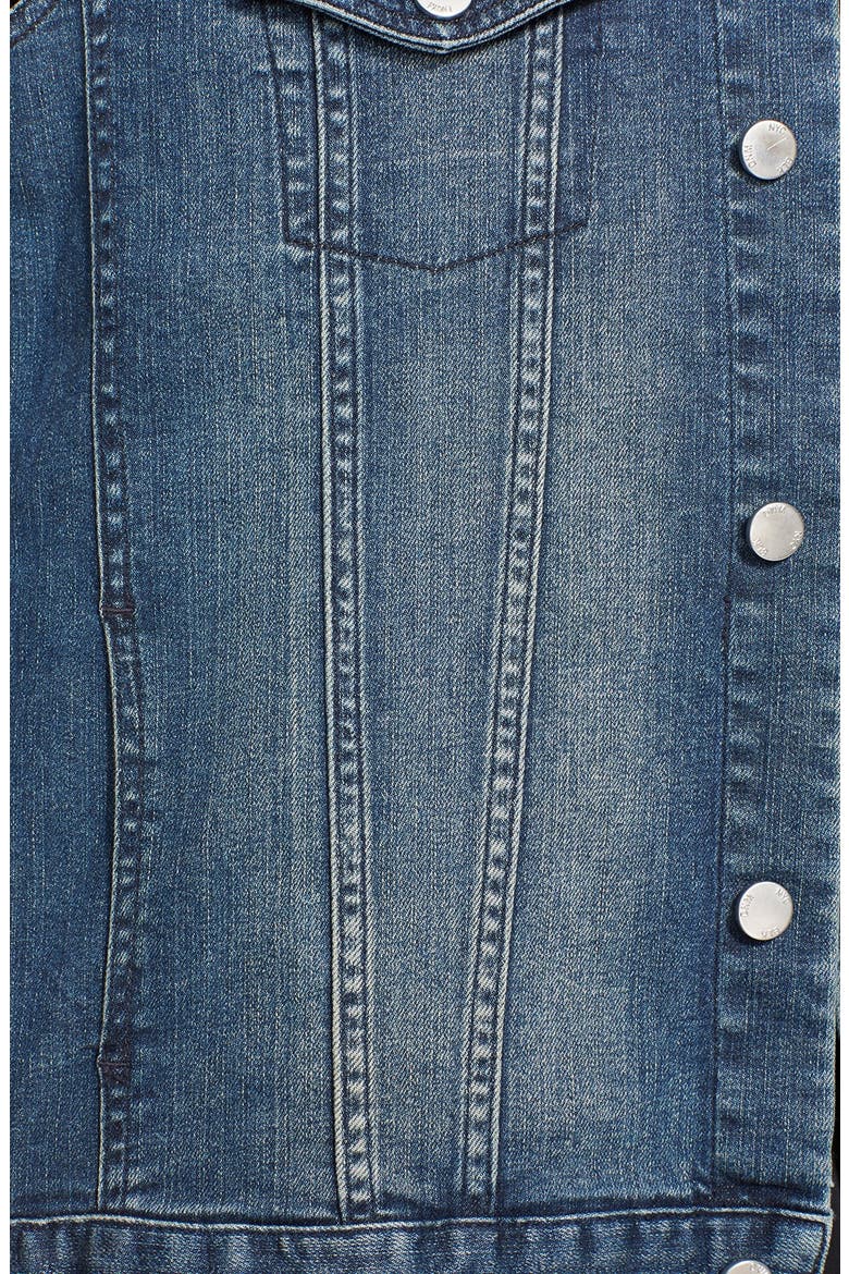 'Jeans Vest 12' Denim Vest with Faux Suede Fringe, Alternate, color, GLENON BLUE