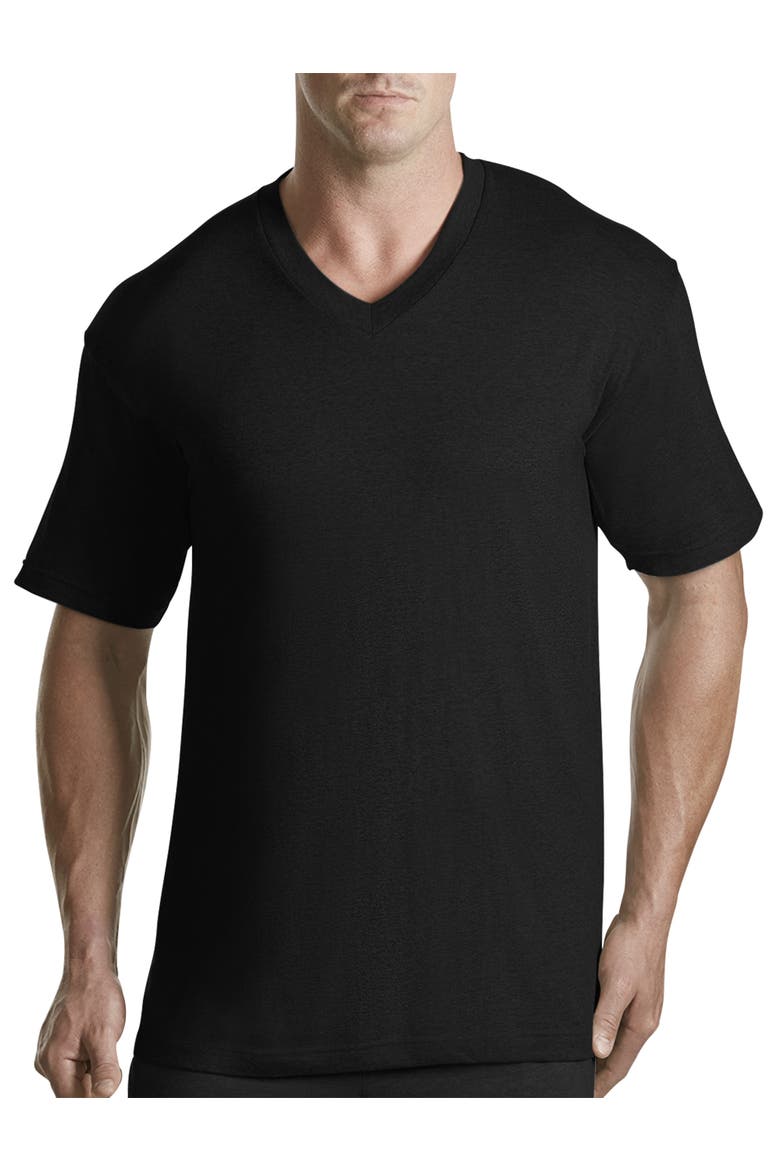 3-pk. V-Neck T-Shirts, Main, color, BLACK
