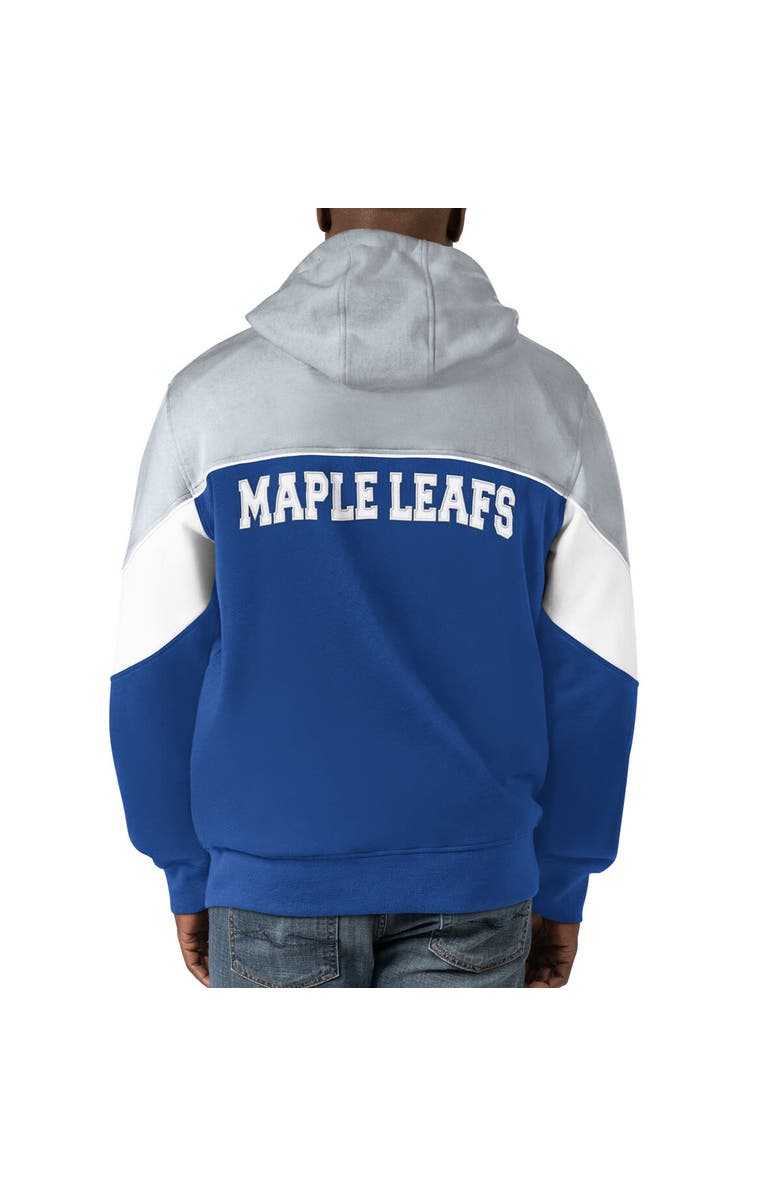 STARTER Men's Starter  Blue/Gray Toronto Maple Leafs Power Forward Full-Zip Hoodie, Alternate, color, 