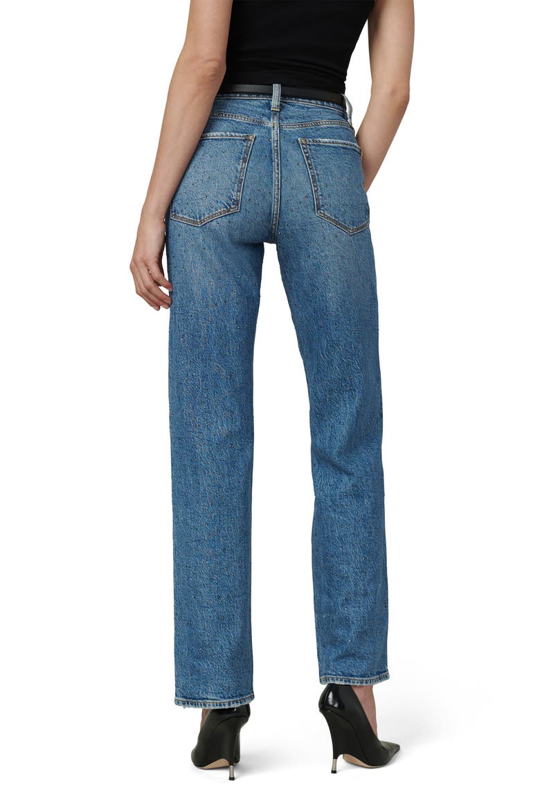 The Margot Embellished High Waist Straight Leg Jeans, Alternate, color, STARGAZE