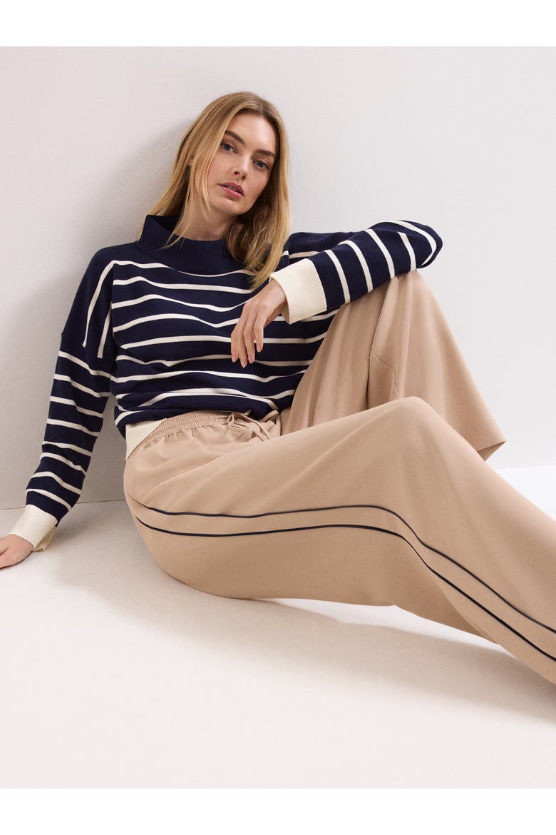 Wide Leg Stripe Detail Skye Trousers, Alternate, color, Camel