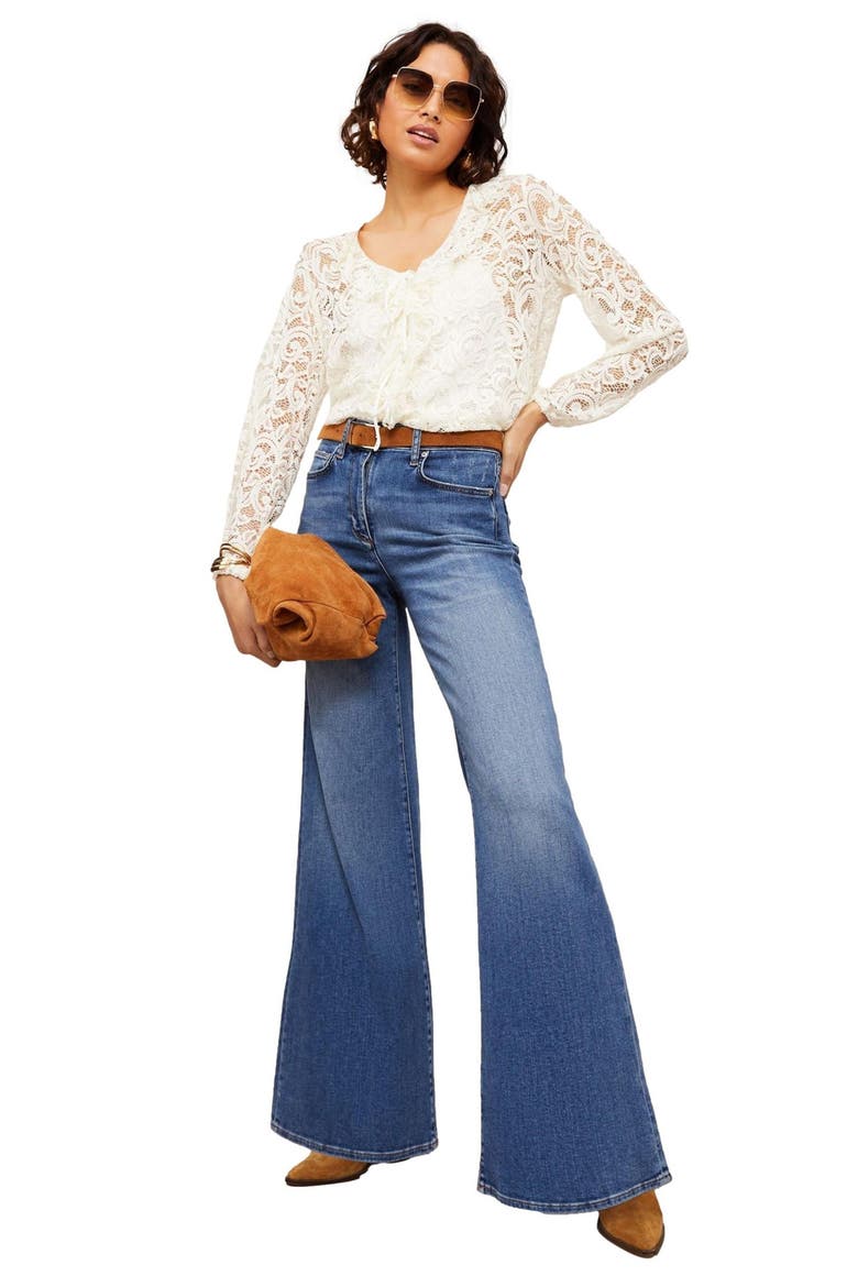 Long Sleeve Lace Ruffle Top, Alternate, color, CREAM