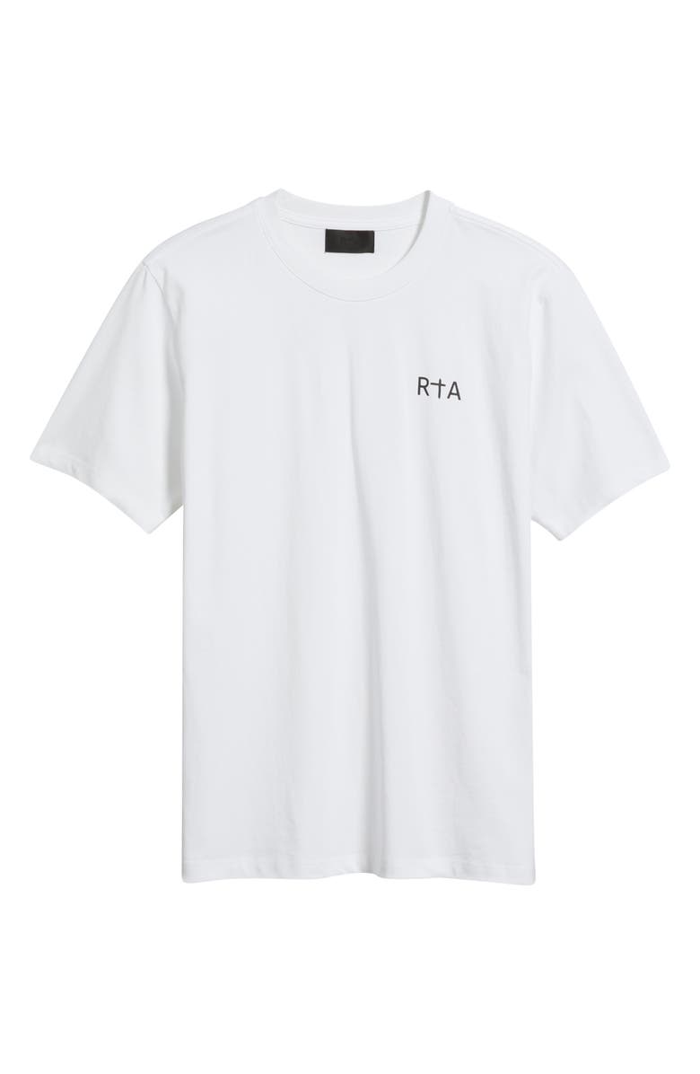 RtA Colin Oversize Logo Graphic T-Shirt, Main, color, White