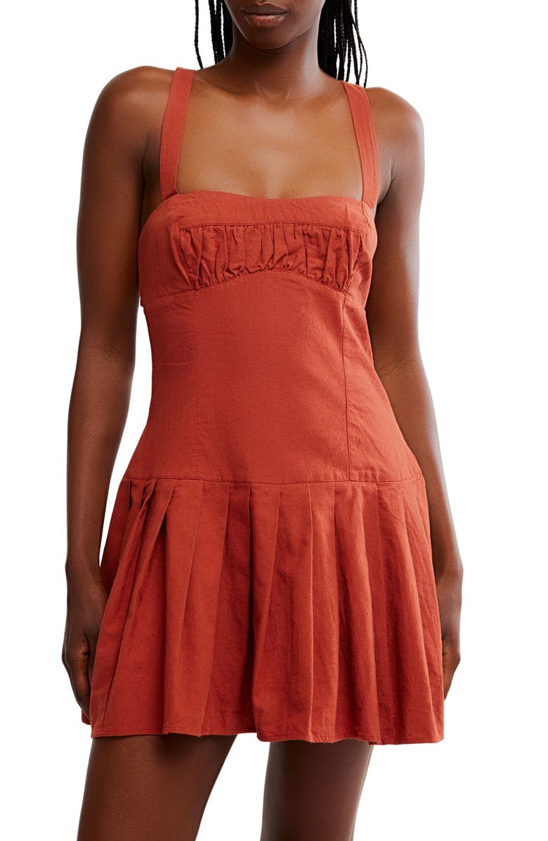 Free People Azasia Minidress, Main, color, Redwood