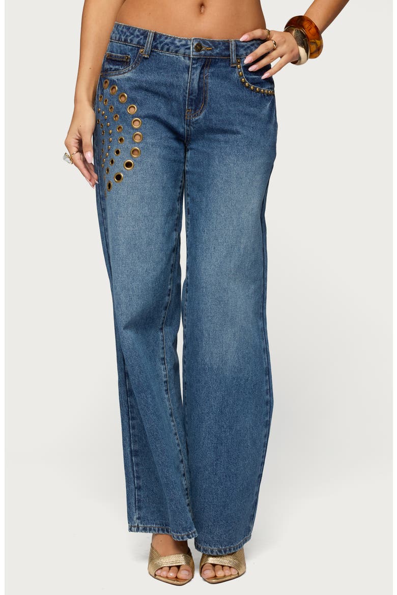 Monika Grommet Low Rise Jeans, Main, color, BLUE-WASHED