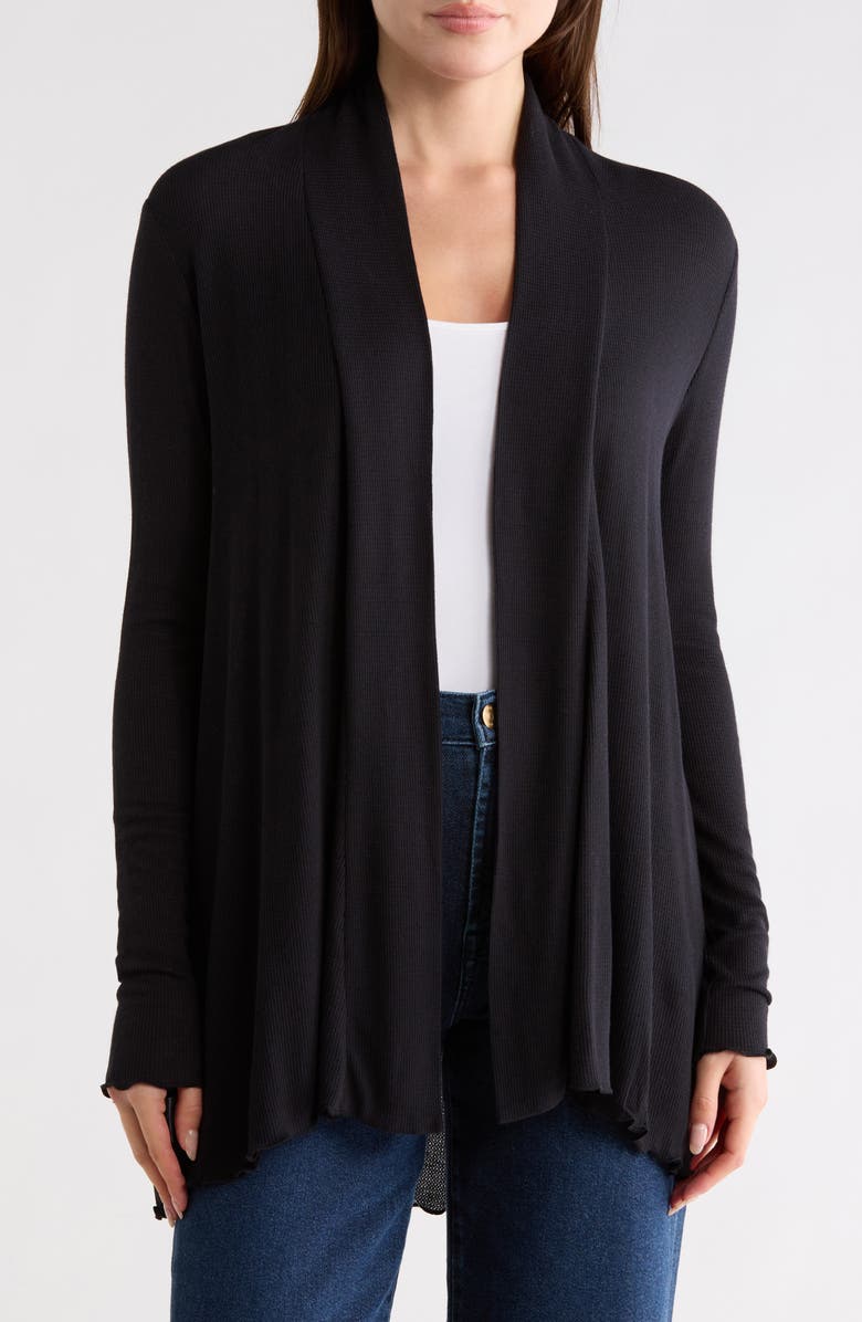 Splendid Lyr Thermal Longline Cardigan, Main, color, Black