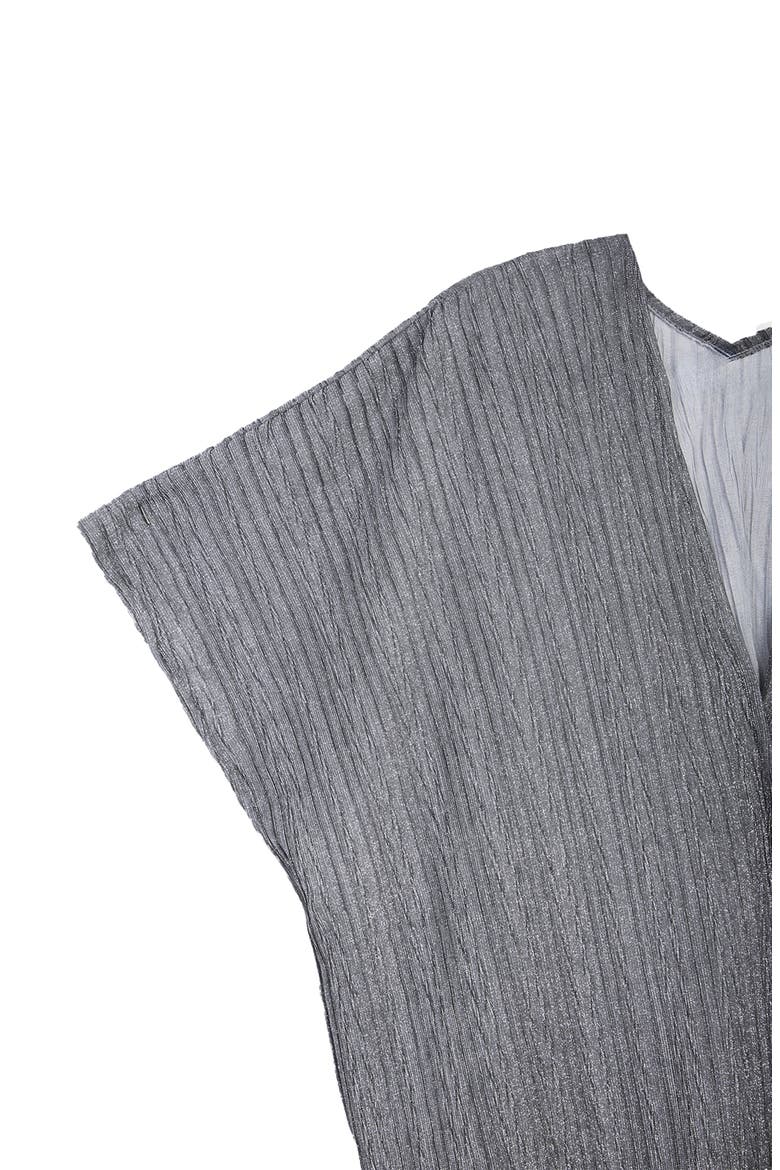 Pleated Shimmer Duster, Alternate, color, GUNMETAL