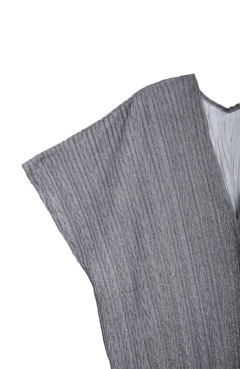 SAACHI Pleated Shimmer Duster, Alternate, color, Gunmetal