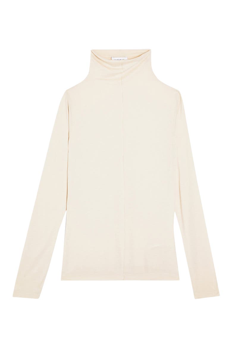 Mock Neck Long Sleeve T-Shirt, Alternate, color, CREAM