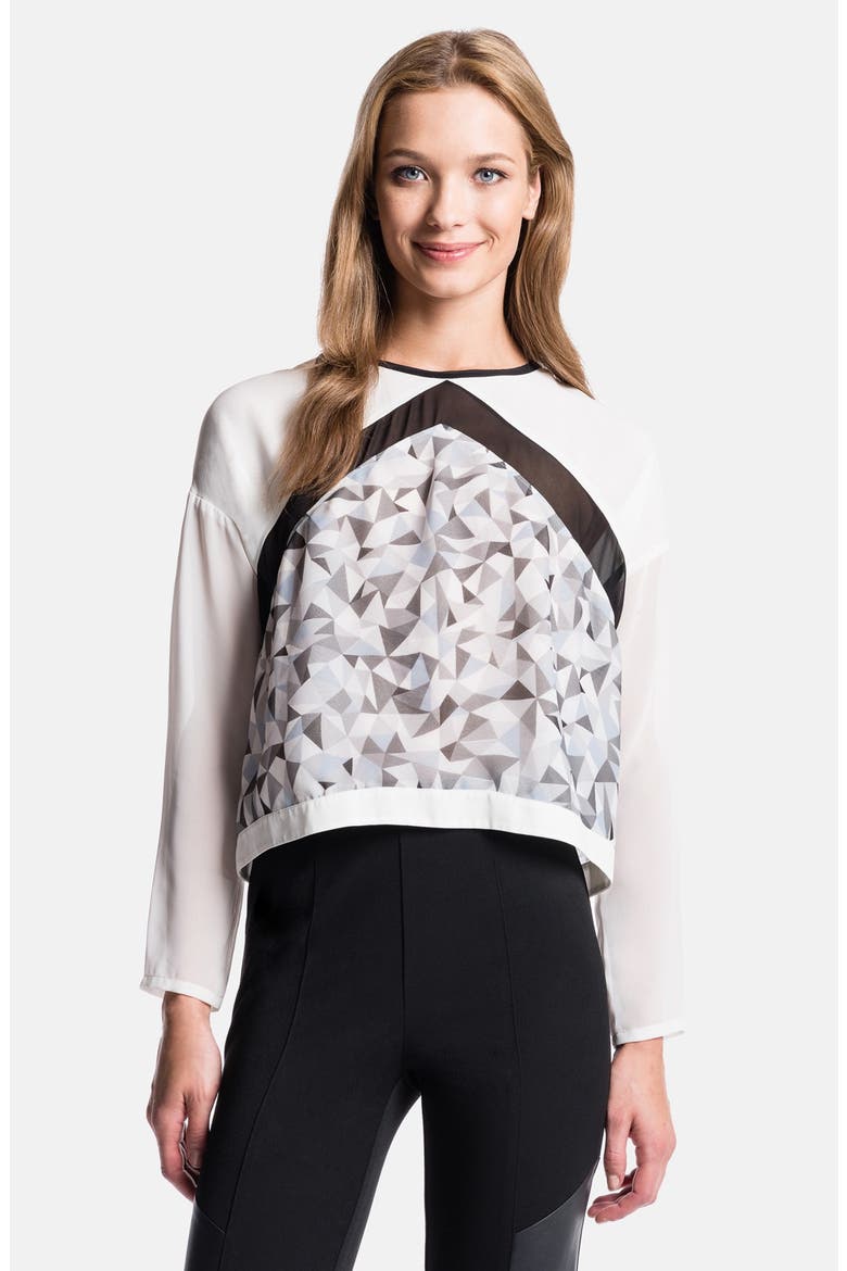'Diamond Prism' Crop Top, Main, color, BLUE SHADOW