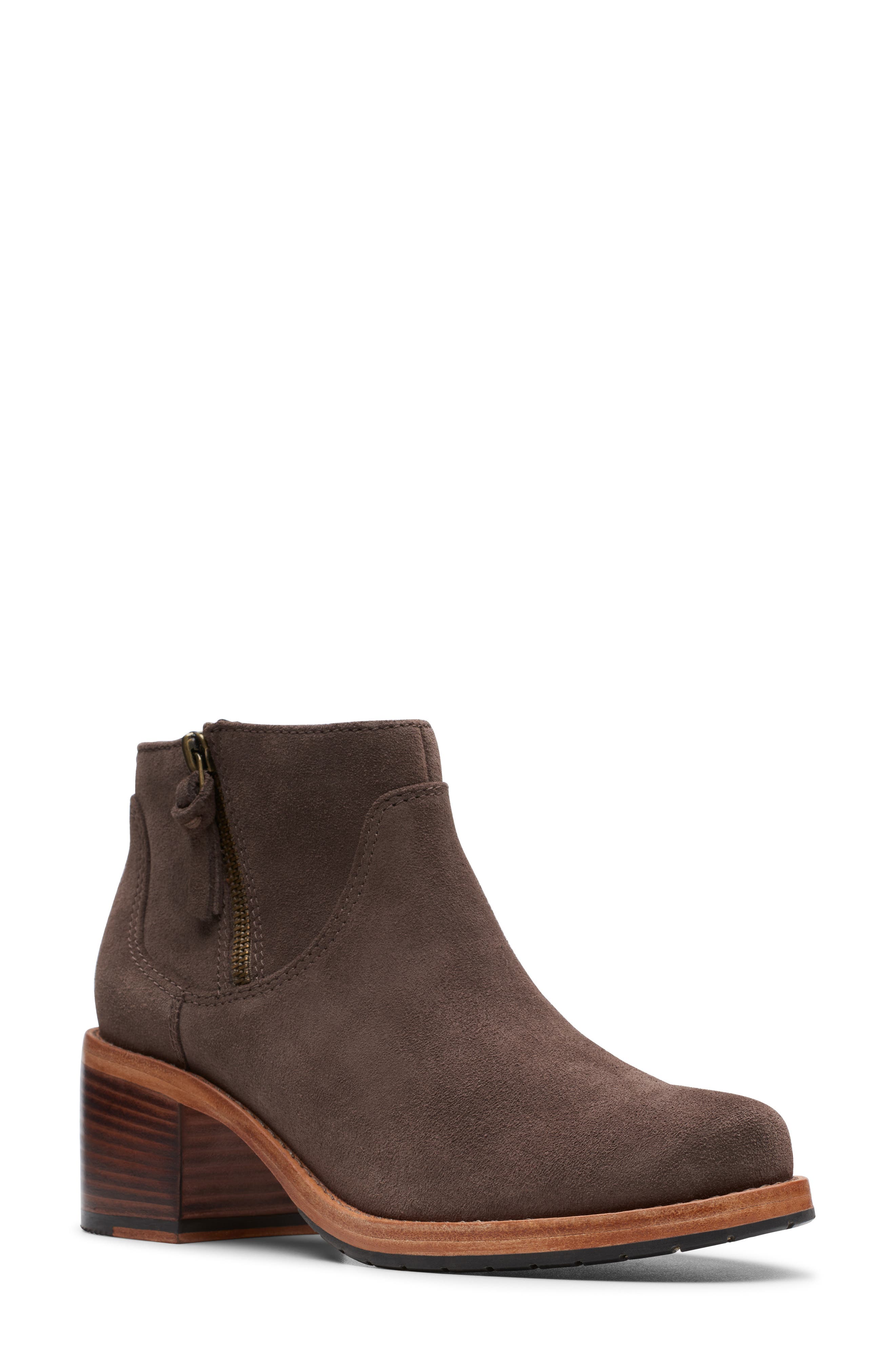 Clarkdale Dawn Bootie, Main, color, TAUPE SUEDE
