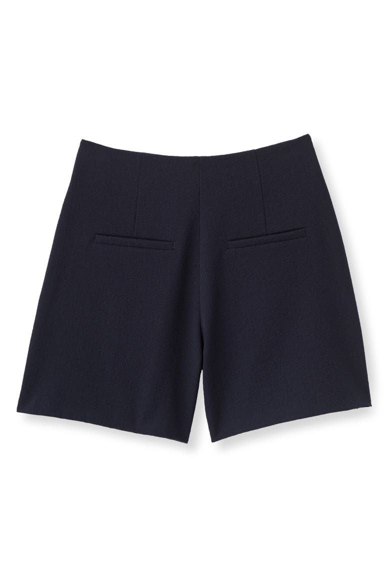 Frankie Pebbled Crepe Short, Alternate, color, Dark Navy