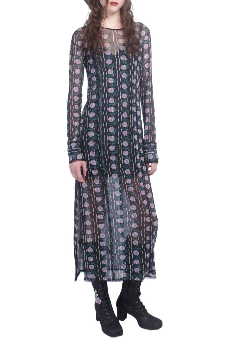 Anna Sui Rosetti Mesh Maxi Dress, Alternate, color, 