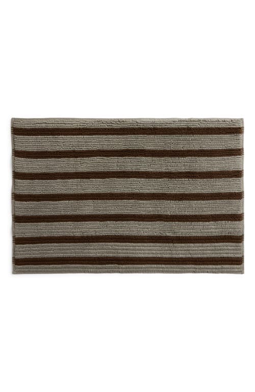 Parachute Resort Stripe Organic Cotton Bath Mat In Brown