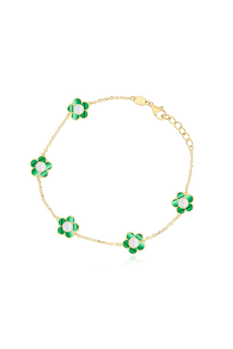 Malachite Daisy Bracelet, Main, color, Malachite