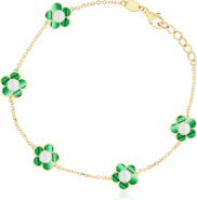 The Lovery Fine Jewelry Malachite Daisy Bracelet