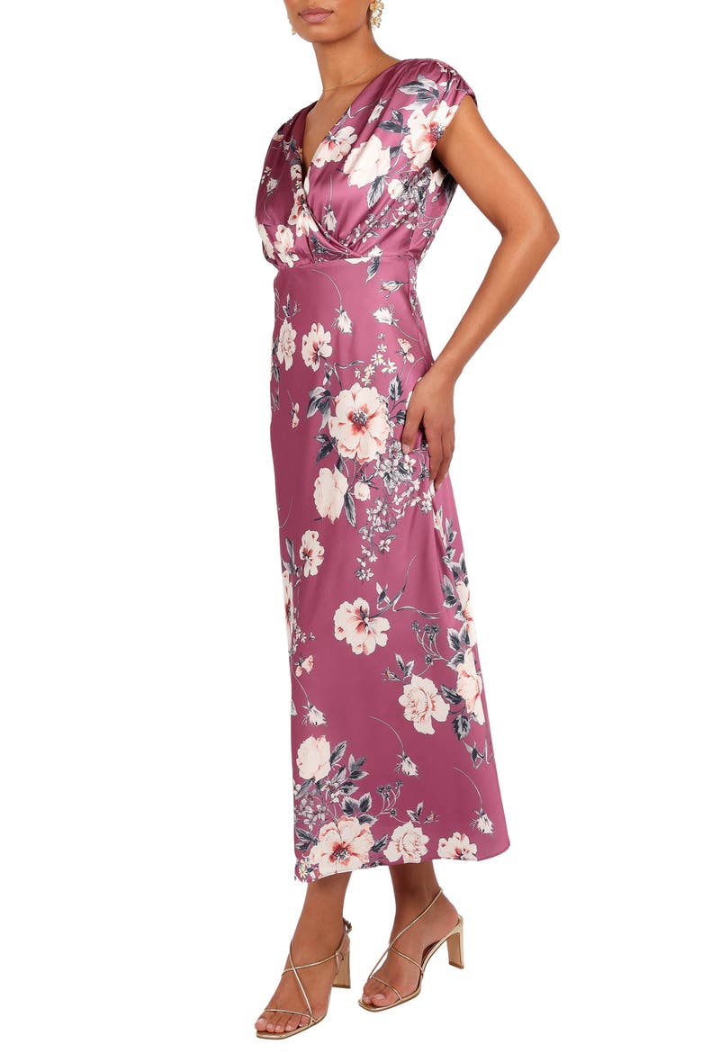 Amarlee Floral Satin Maxi Dress, Alternate, color, DARK ROSE FLORAL