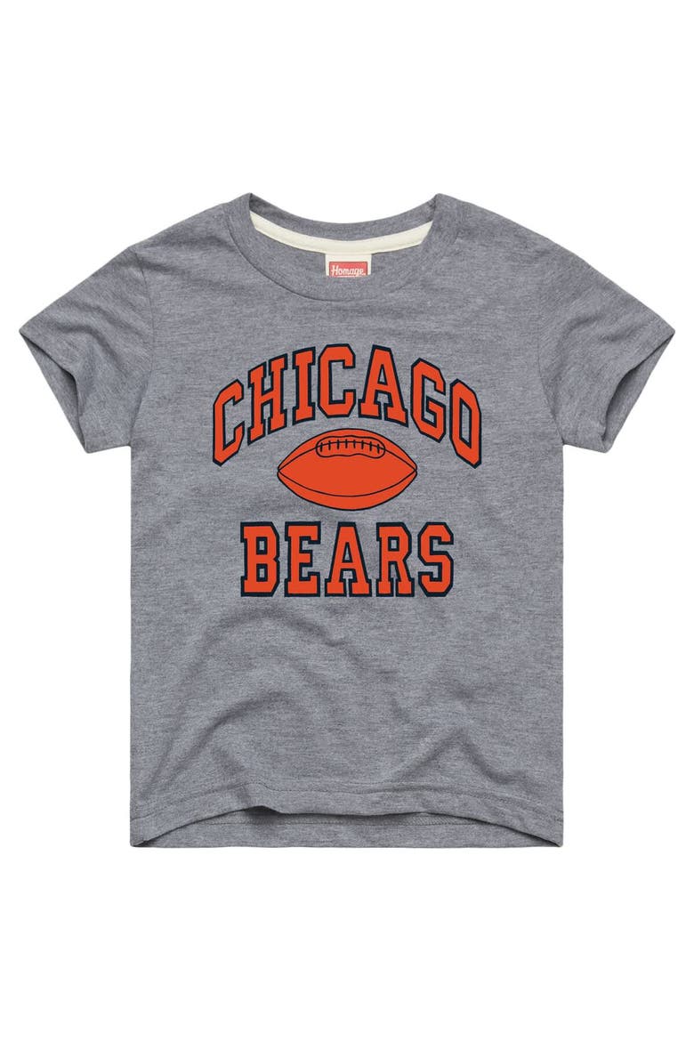 Youth Homage Gray Chicago Bears Gridiron Tri-Blend T-Shirt, Main, color, Gray
