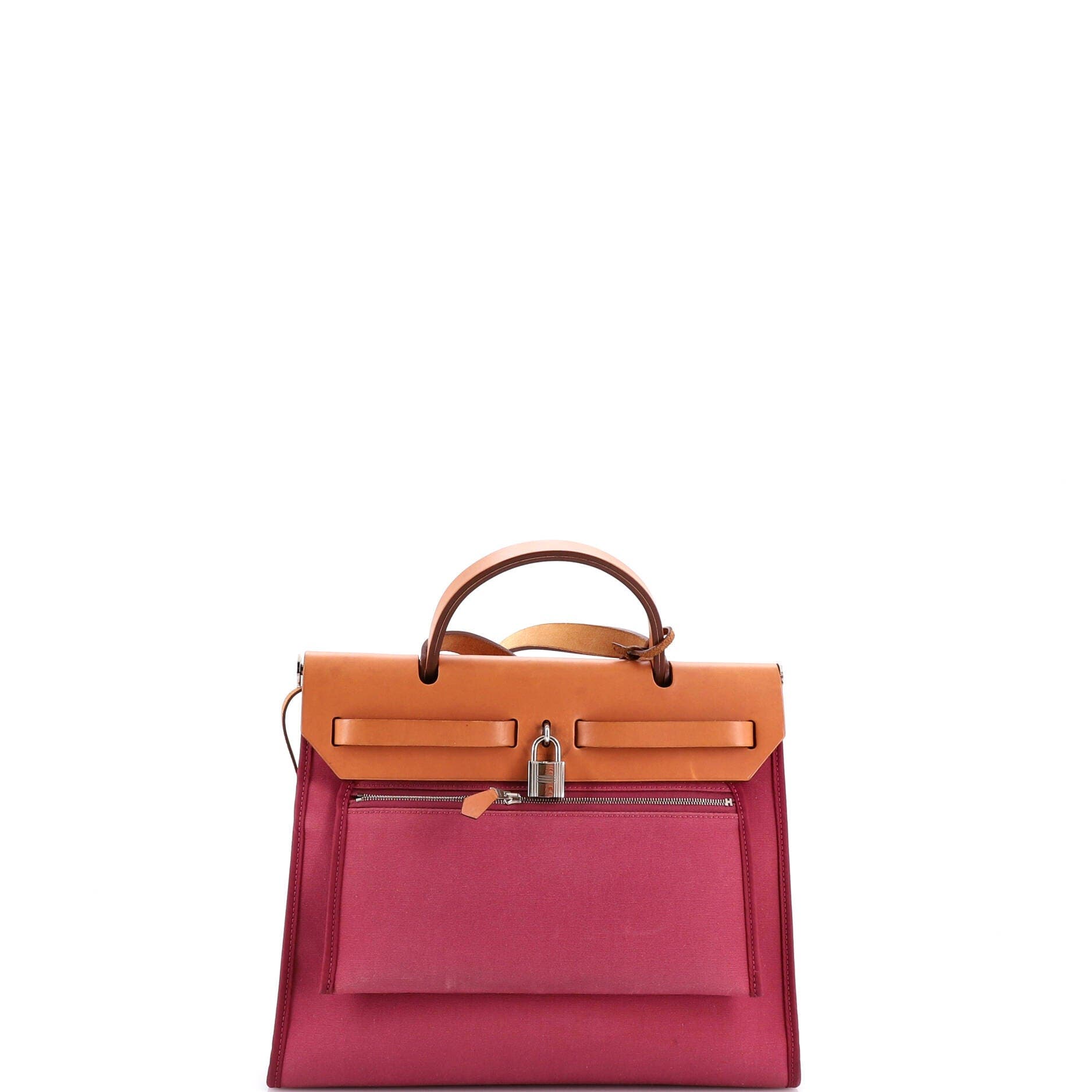 Pre-Owned Hermes Herbag Zip Leather and Toile 31, Alternate, color, Tosca