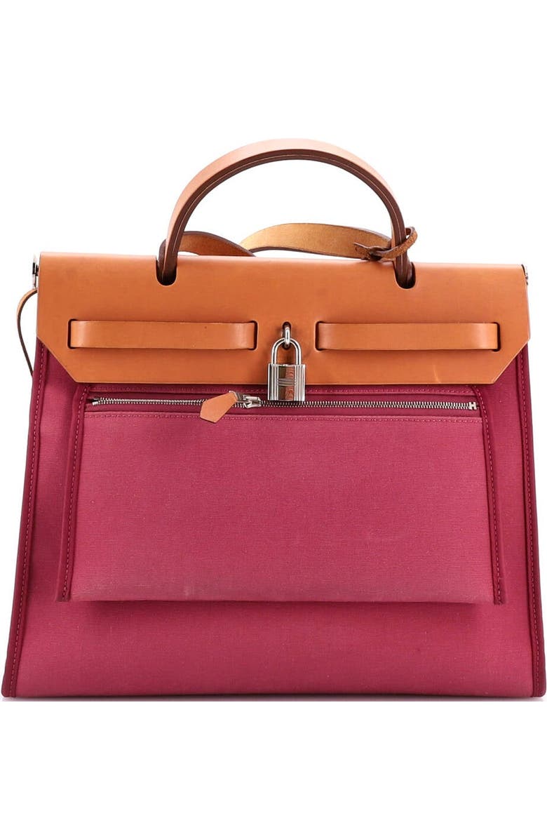 Pre-Owned Hermes Herbag Zip Leather and Toile 31, Alternate, color, Tosca