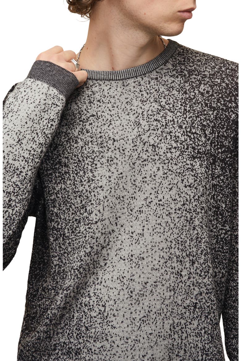 Tyrrell Pixel Regular Fit Cotton, Alpaca & Silk Sweater, Alternate, color, BLACK