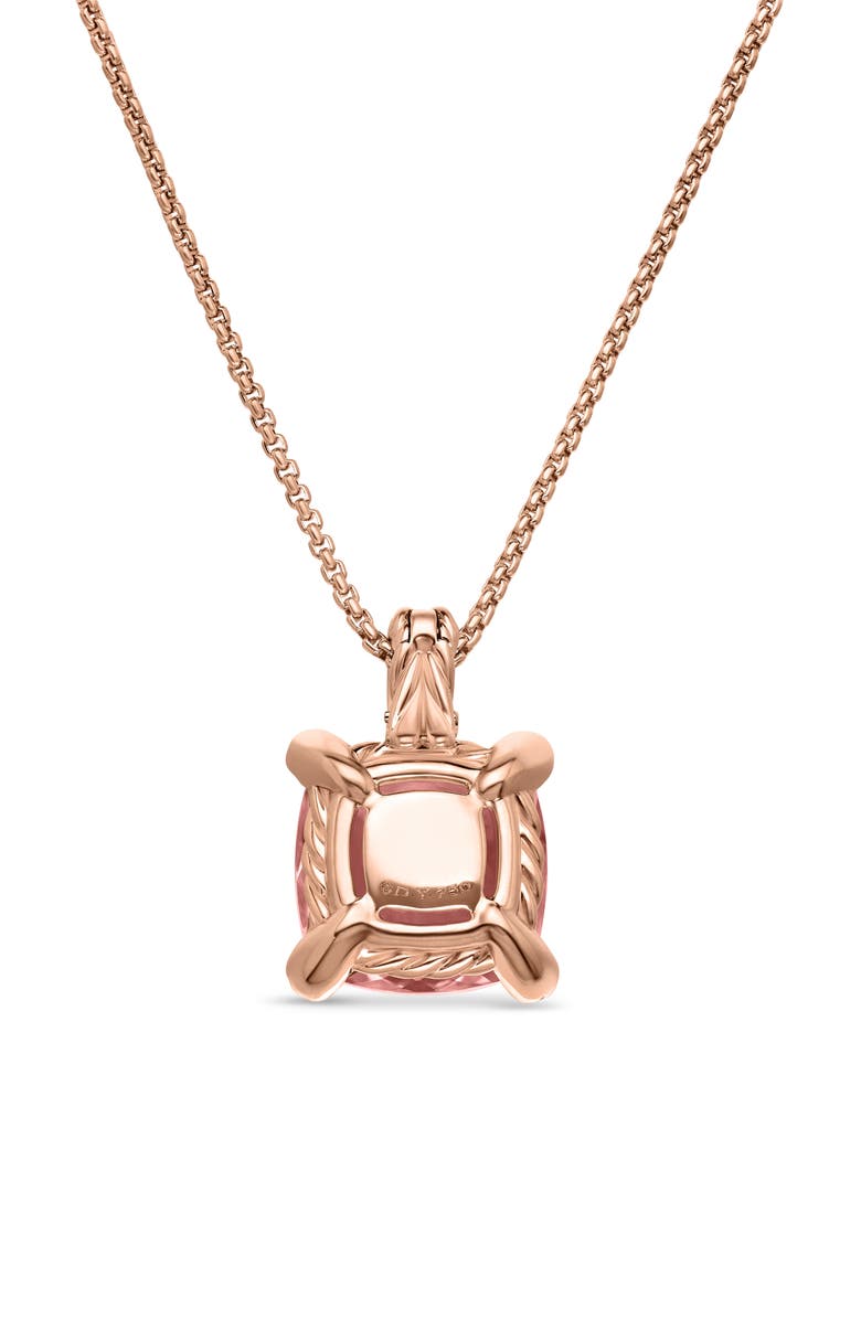 David Yurman Châteleine Diamond & Morganite Pendant Necklace, Alternate, color, 