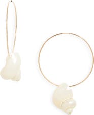 Child of Wild Seashell Charm Hoop Earrings