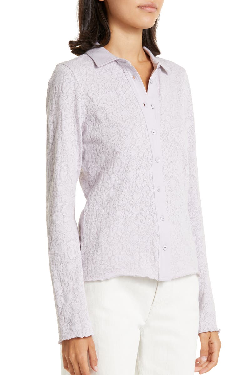 rag & bone Gemma Jacquard Shirt, Alternate, color, Lilac