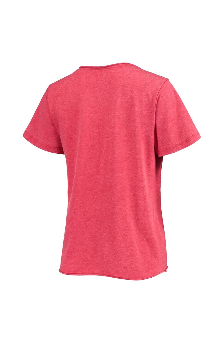 LEAGUE COLLEGIATE WEAR Women's League Collegiate Wear Heathered Scarlet Nebraska Huskers Burnout Loose Fit V-Neck T-Shirt, Alternate, color,