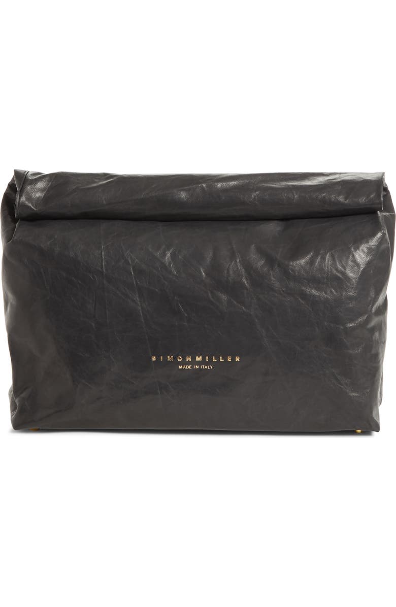 Simon Miller Lunchbag Leather Roll Top Clutch, Main, color,
