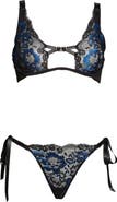 Coquette Floral Lace Underwire Bra and Side Tie Panties